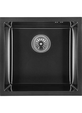Мойка granado under top steel s201 black honeycomb