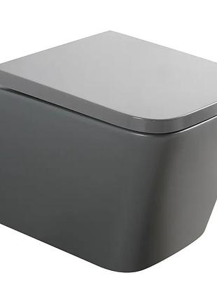 Унитаз подвесной mixxus premium quadro-0305-r gray 510x350x345mm система смыва rimless (mp6656)