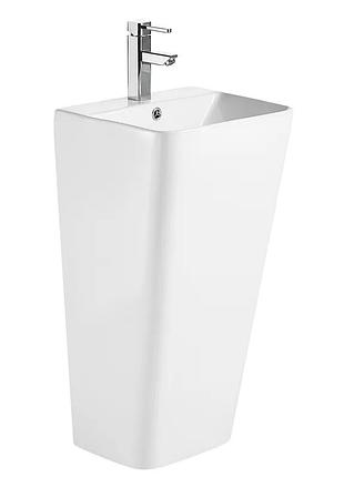 Раковина моноблок mixxus style-1101 с отверстием под смеситель и переливом 440х380х830mm (mi6696)