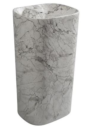 Раковина моноблок mixxus premium diverse-1101 marble 460х380х840mm с отверстием под смеситель и пер