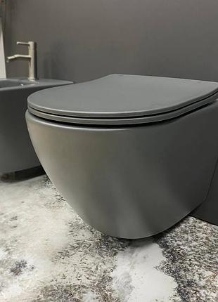 Подвесной унитаз vbi vulcano grey matt