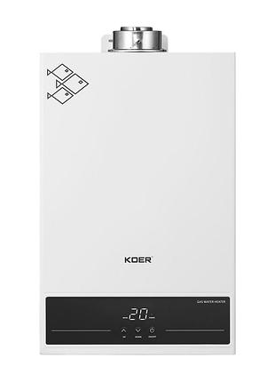 Газова колонка koer kwh.g0312 turbo white турбована 12 л/хв, колір білий (kr5557)