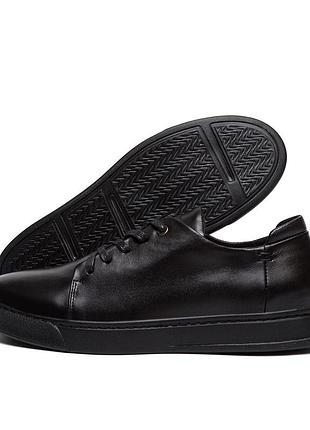 Чоловічі шкіряні кеди zg black