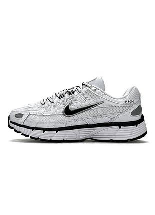 🐆 мужские кроссовки nike p-6000 white black