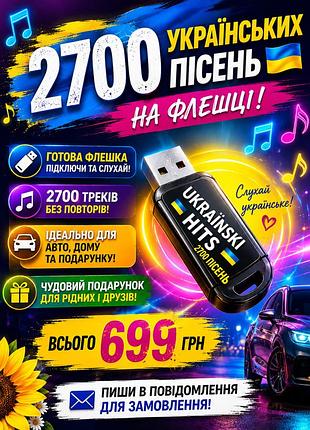 Музика на флешці 2700 пісень в машину або на подарунок