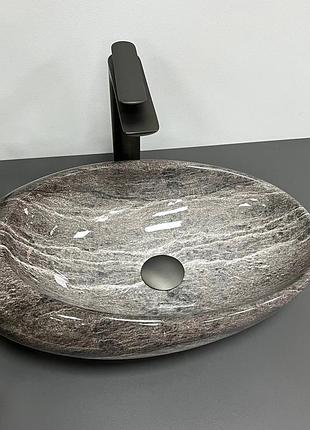 Умывальник (раковина) vbi vicenza dark stone glossy накладной