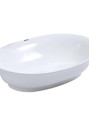 Раковина накладная mixxus premium ellipse-0103 550х390х140mm (mp6553)