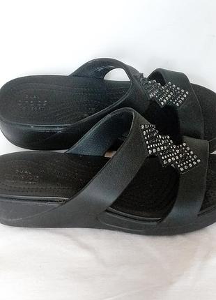 Черные женские шлепанцы crocs оригинал,р.39, 25,5см.