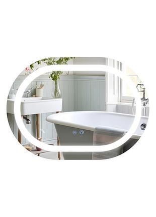 Дзеркало qtap gemini 500х700 з led-підсвіткою touch, з антизапотіванням, з димером, рев. темп. кольору