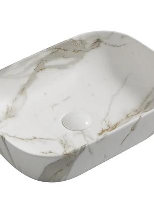 Раковина накладная mixxus premium diverse-0114 marble 455х325х135mm (mp6545)
