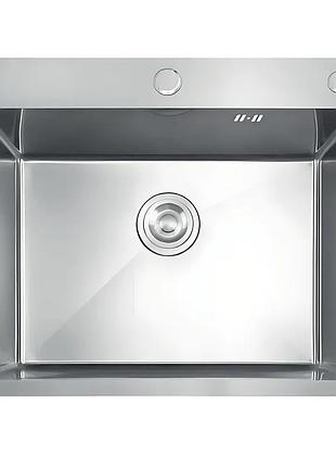 Мойка из нержавеющей стали mixxus mh5843 decor nano-silver (3.0/0.8) цвет нержавейка (mi7041)