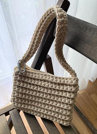 В‘язана сумка zinka’s bags з карабіном. плетена сумка