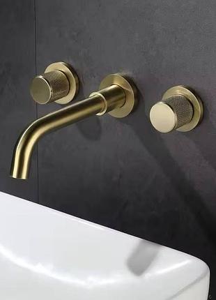 Змішувач для умивальника вбудований futura armance brushed gold матовое золото