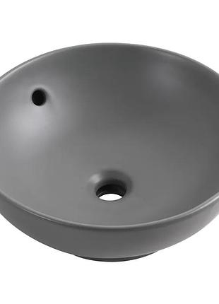 Раковина накладная mixxus premium topper-0201 gray 410x410x165mm с переливом (mp6649)
