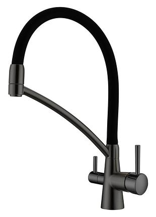 Кухонний змішувач fabiano fkm 31.10 black steel 8231.403.1 049