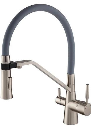 Смеситель для кухни mixxus premium magnet 021 ss color refl.grey (mi6976)
