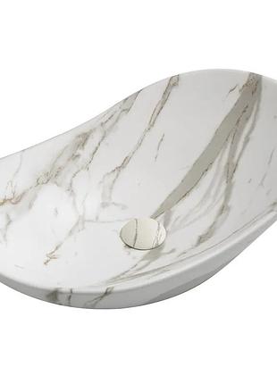 Раковина накладная mixxus premium wave-0106 marble 620х360х160mm (mp6560)