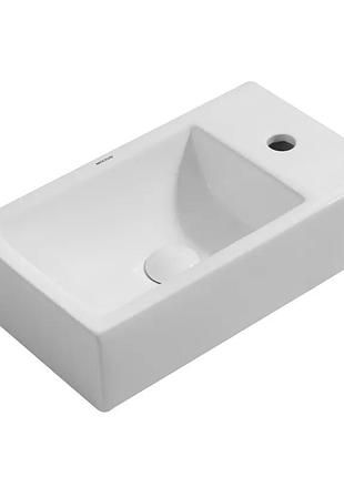 Раковина накладная mixxus premium quadro-0207 480х260х125mm с отверстием под смеситель (mp6503)