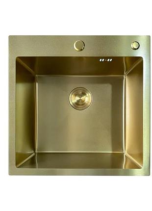 Мойка mixxus mh5050 micro decor brushed gold (3.0/0.8) из нерж. стали (цвет матовое золото) (mi8214