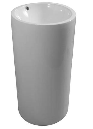 Раковина моноблок mixxus premium ellipse-1101 460х460х855mm с переливом (mp6573)