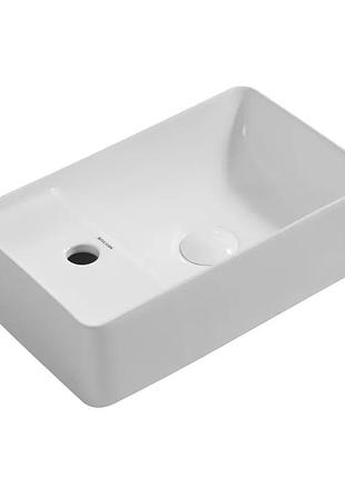 Раковина подвесная mixxus premium quadro-1201-r 430х265х135mm с отверстием под смеситель и переливо