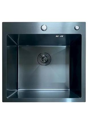 Мойка mixxus mh5050 micro decor black (3.0/0.8) с нерж. стали (цвет черный) (mi8215)