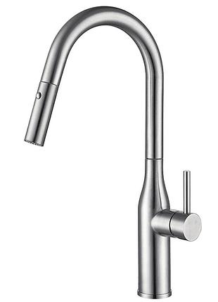 Кухонный смеситель с выдвижным изливом koer ki-70004-02 (нерж. сталь) (kr3385)