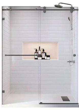 Дверь в нишу koer sr sd06-140x220-tr-07 прозрачное стекло easy clean 8мм, графит (kr5369)