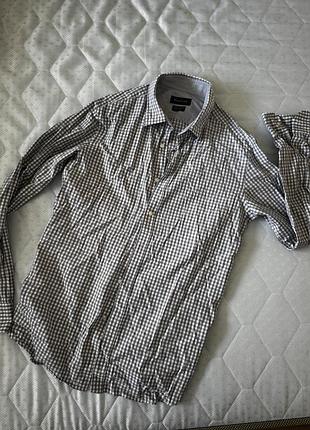 Бавовна сорочка в клітинку massimo dutti