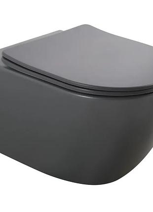 Унитаз подвесной mixxus premium ellipse-0309-t1 gray 530x360x350mm система смыва tornado 1.0 (mp665