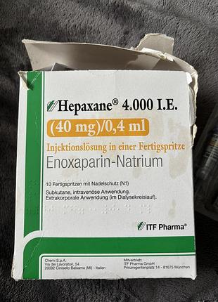 Hepaxane 4.000 i.e. (40 mg) 0,4 ml