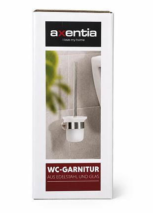 Настенный туалетный ершик axentia wc-garnitur со стеклянной колбой и держателем из нержавеющей стали