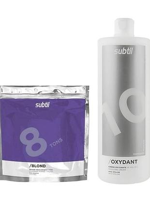 Набор для осветления волос subtil пудра blond 8 тонов 500 г и окислитель oxy 3% 1000 мл