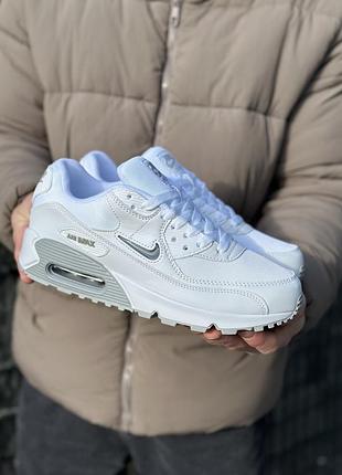Чоловічі білі кросівки nike air max 90 white grey х ейр макс 40