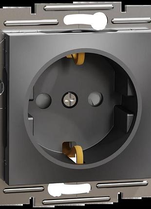 Розетка с заземлением и шторками антрацит schneider electric asfora eph2900271
