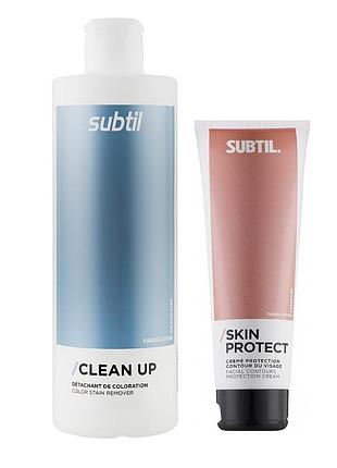 Набор для защиты кожи subtil skin protect 125 мл и средство для удаления краски clean up 500 мл