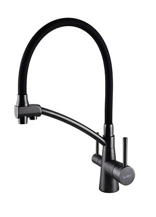 Смеситель для кухни под осмос globus lux lazer gllr-0700-11-graphite