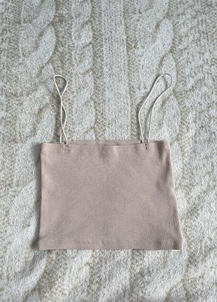 Топ бандо на тонких брителях zara в рубчик xs/s