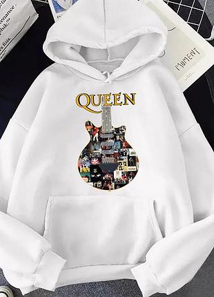 Худи с принтом "rock. queen" 1 белый, весна/осень, xl