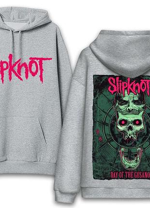 Худи slipknot 9 серый, весна/осень, xl