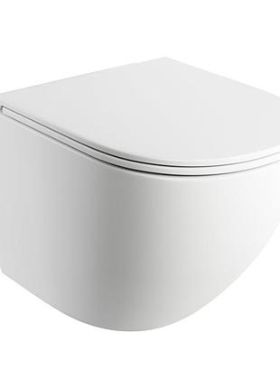 Унітаз omnires ottawa 49x37 rimless підвісний, сидіння дюропласт, white matt (ottawamwbm)