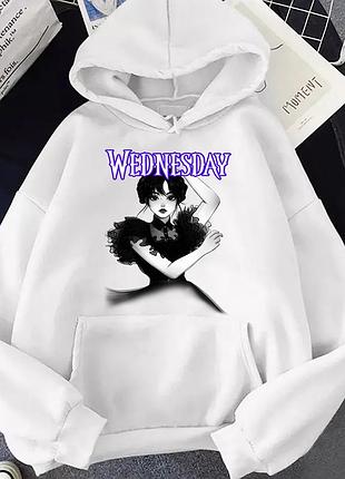 Худі wednesday зима, біле