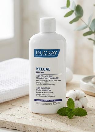 Дерматологічний м'який балансувальний шампунь ducray elution для чутливої шкіри голови, 400 мл