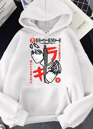 Худі аніме "death note" (зошит смерті) 4 зима, білий, 3xl