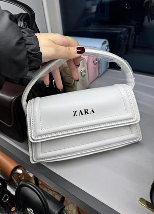 Жіноча сумка zara, сумка зара, сумка на плече, сумка через плече, крос-боді, брендова сумка, клатч білий