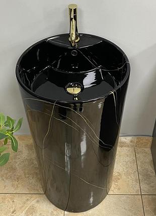 Умывальник (раковина) vbi bolonia m black marble напольный