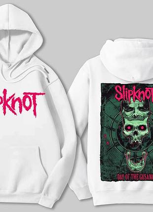 Худи slipknot 9 белый, весна/осень, 3xl