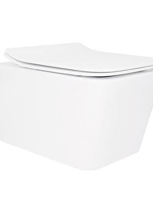 Унитаз подвесной qtap crow безободковый с седалием soft-close qt05335170w