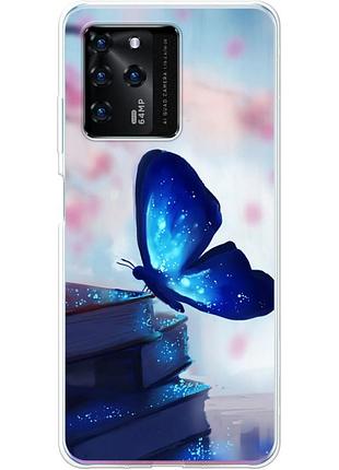 Чехол силиконовый с картинкой на zte blade v30 (бабочка)