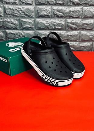 Чоловічі шльопанці crocs black летние стилтные лёгкие черные сабо кроксы летние стильные тапочки кроксы